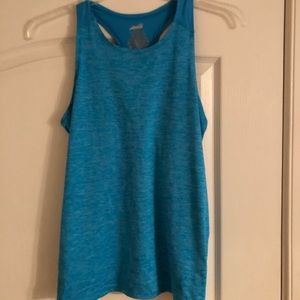 Blue Workout Razorback Tank Top